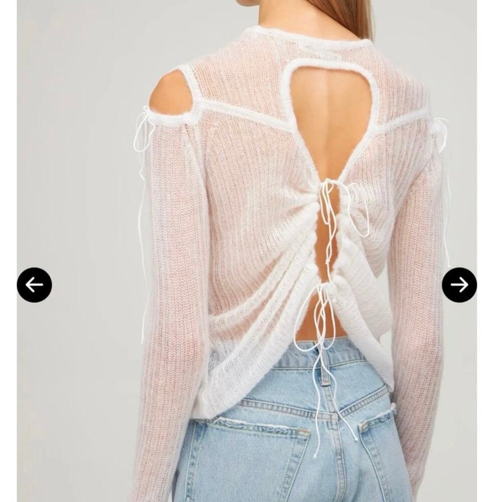 Cecilie Bahnsen - Greta cutout mohair-blend sweater In white size M/L